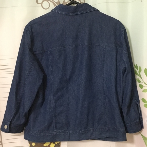 Allison Daley ~ Indigo Denim Jean Jacket Embroidered ~ Size Medium - Picture 7 of 7